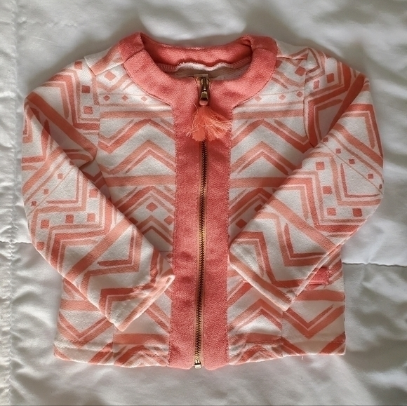 Jessica Simpson Other - Baby Jessica Simpson jacket. Size 12 months. Bohemian.‎ Zip. Pink and whi…
